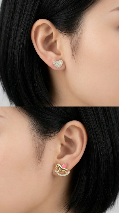 گوشواره وایت کوپر یونیکورن طلایی