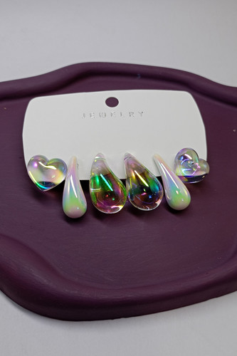 پک گوشواره میخی دخترانه طرح اشک