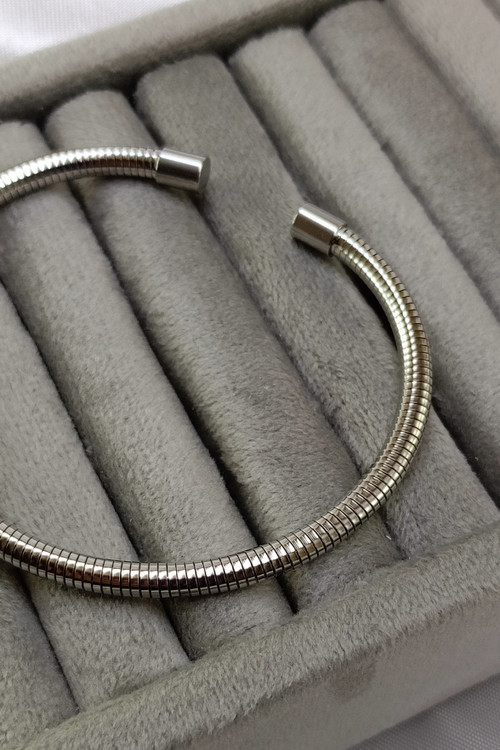 بنگل نقره ای استیل